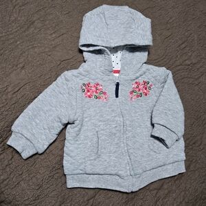 baby floral graphic zip sweatshirt hoodie size 6 months
